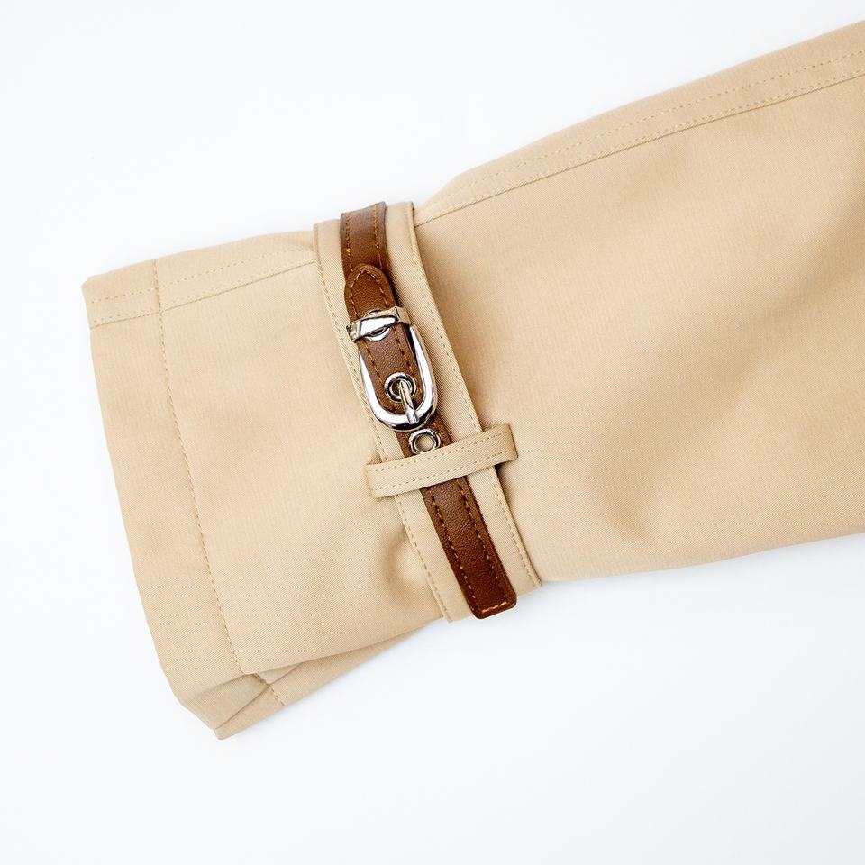 Trenchcoat – Beige Designer Style – Belted Waist – Classic Fall Look