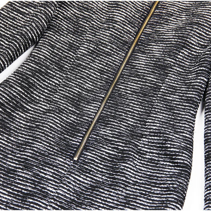 Lena Van Hoef Fringe Hem Tweed Mini Dress