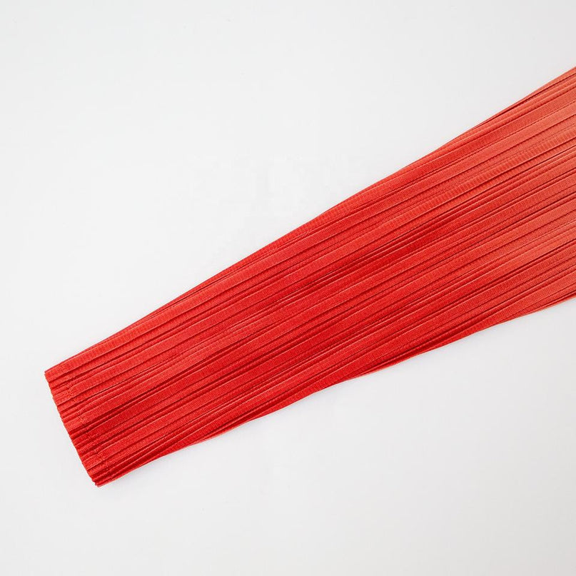 Evening Dress – Red Ombre Gradient – Ruffle Pleats – Elegant Maxi Style