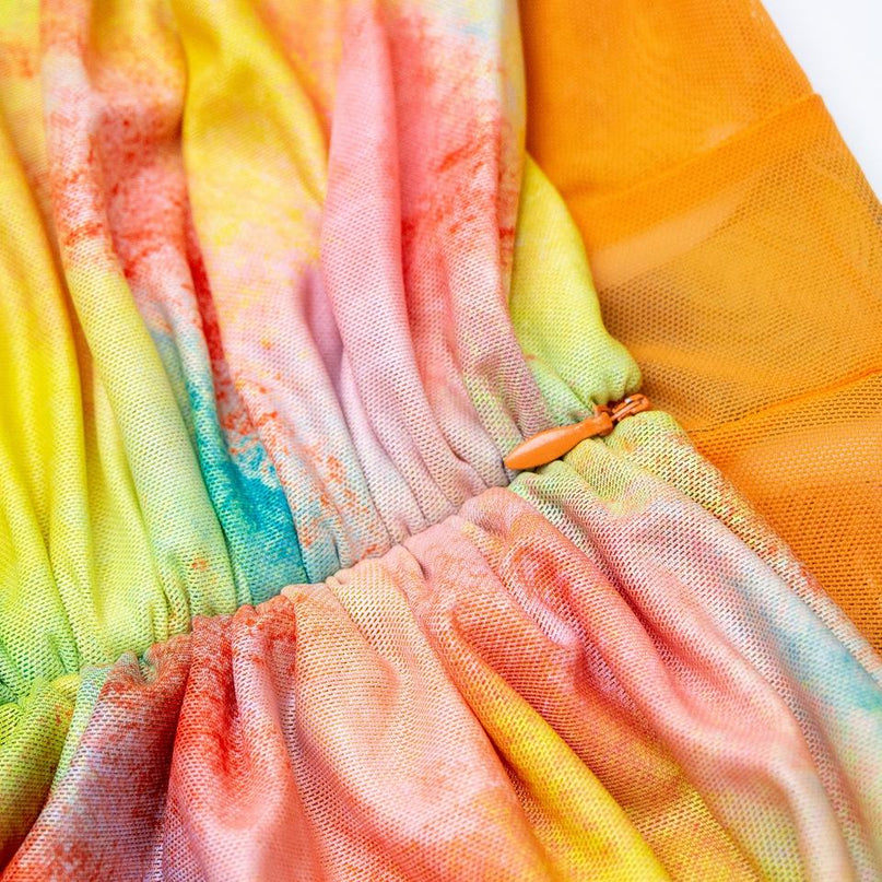 Bodycon Dress – Off Shoulder Design – Long Sleeve – Tie Dye Print