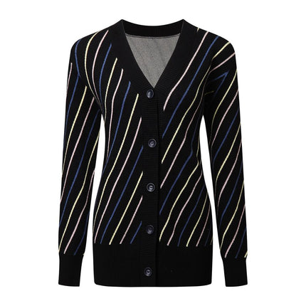 Knit Cardigan – Vintage Wool Blend – V-Neck – One Button Closure