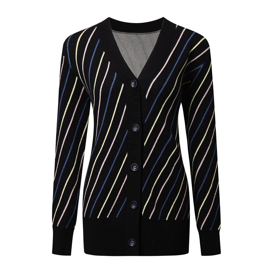 Knit Cardigan – Vintage Wool Blend – V-Neck – One Button Closure