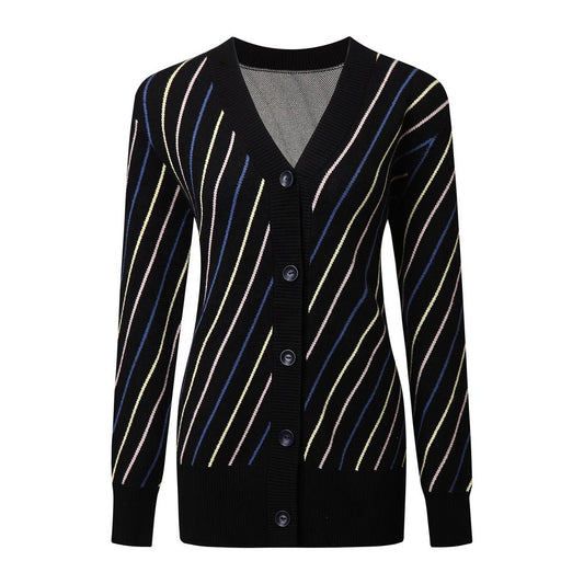 Knit Cardigan – Vintage Wool Blend – V-Neck – One Button Closure