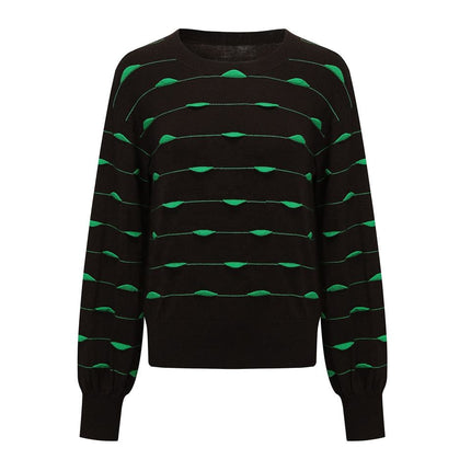 Pullover Sweater – Glow in the Dark – Green Glitter Knit – Casual Chic Style