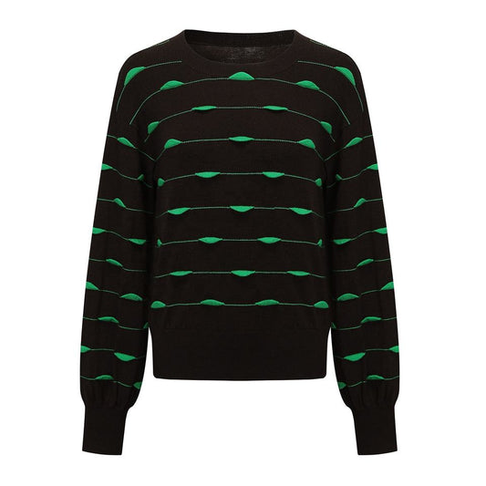 Pullover Sweater – Glow in the Dark – Green Glitter Knit – Casual Chic Style