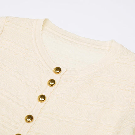 Isabella Van Hoef Knit Cardigan And Ruffle Midi Dress Set