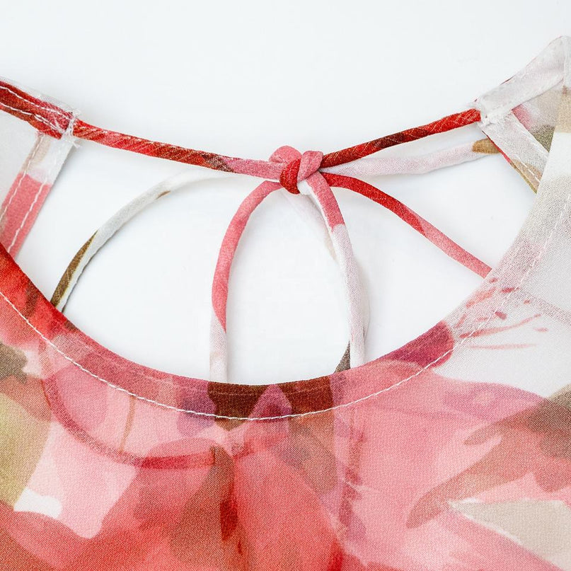 Slim Fit Dress – Backless Design – Floral Print – European Chic Style