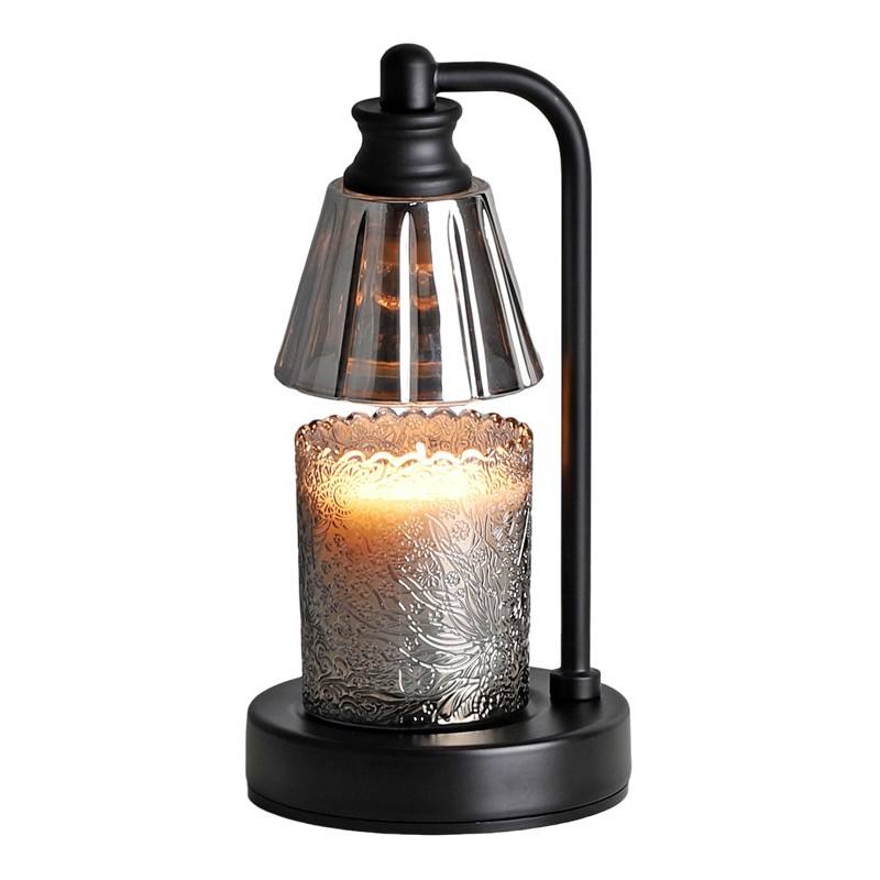 Van Hoef Gray Glass Aromatherapy Burner Table Lamp – Metal & Glass