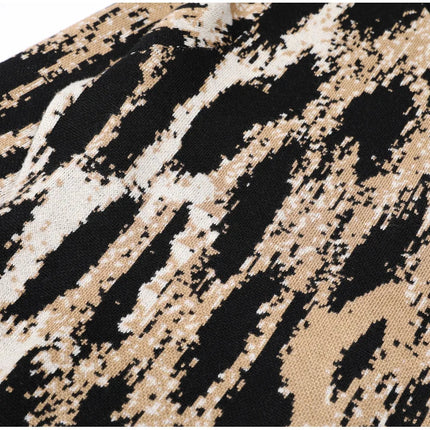 Selene Van Hoef Abstract Leopard Knit Midi Dress
