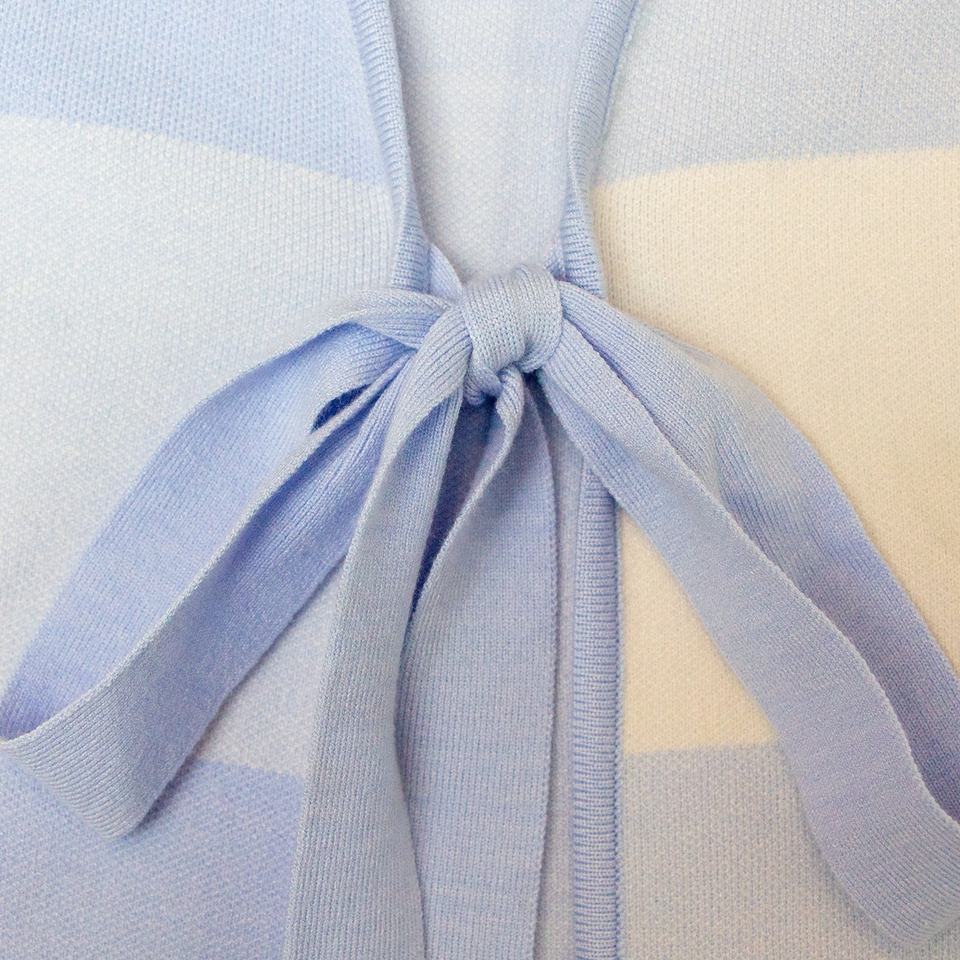 Cardigan – Color Block Design – Tie Front – Vintage Striped Style