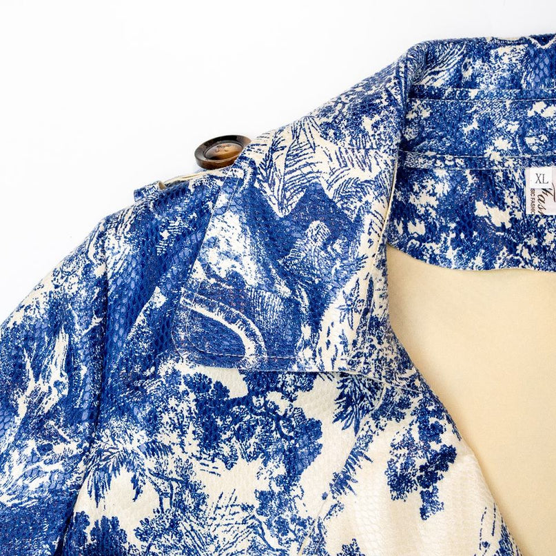 Trenchcoat – Toile De Jouy Print – Belted Waist – Luxury Winter Style