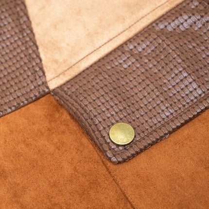 Bomber Jacket – Patchwork Suede – Western Cowboy Style – Vintage Brown Design