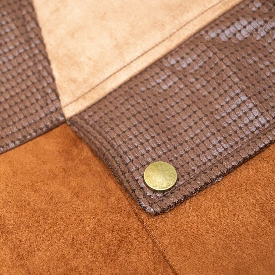 Bomber Jacket – Patchwork Suede – Western Cowboy Style – Vintage Brown Design