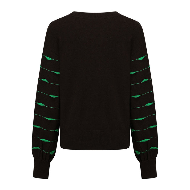 Pullover Sweater – Glow in the Dark – Green Glitter Knit – Casual Chic Style