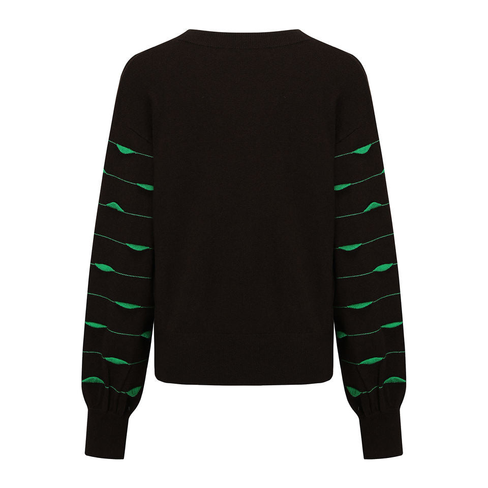 Pullover Sweater – Glow in the Dark – Green Glitter Knit – Casual Chic Style