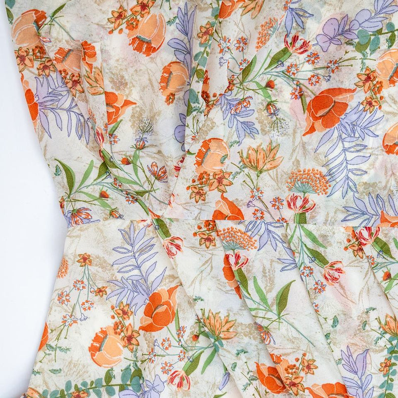 Maxi Dress – Floral Print – Crossover V-Neck – Bohemian Dinner Style
