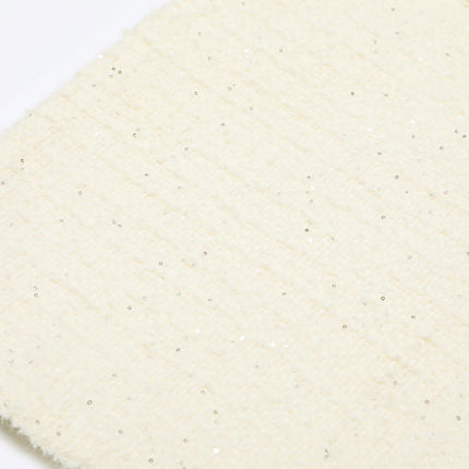 Kiara Van Hoef Embellished Button Tweed Mini Dress