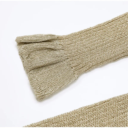 Nora Van Hoef Shimmer Knit Cardigan And Flared Mini Skirt Set