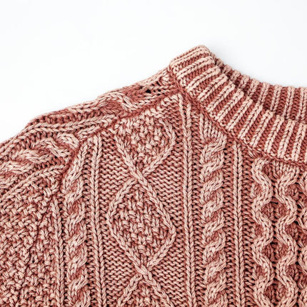 Sweater – Aran Cable Knit – Heavyweight Pullover – Elegant Winter Style