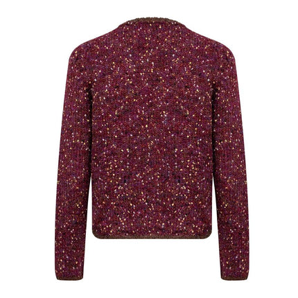 Knit Sweater Jacket – Elegant Round Neck – Single Breasted – Fashionable Style