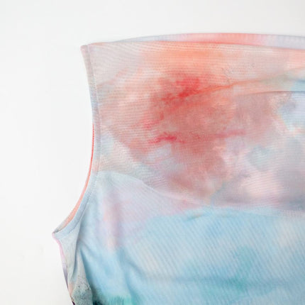 Evening Dress – Tie-Dye Chiffon – Sleeveless Bodycon – Luxury Party Style