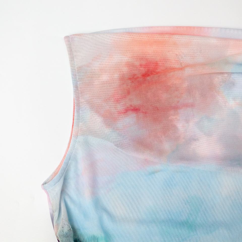 Evening Dress – Tie-Dye Chiffon – Sleeveless Bodycon – Luxury Party Style
