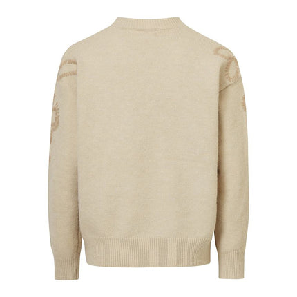 Pullover Sweater – Wool Blend – Embroidery Detail – Vintage Elegant Style