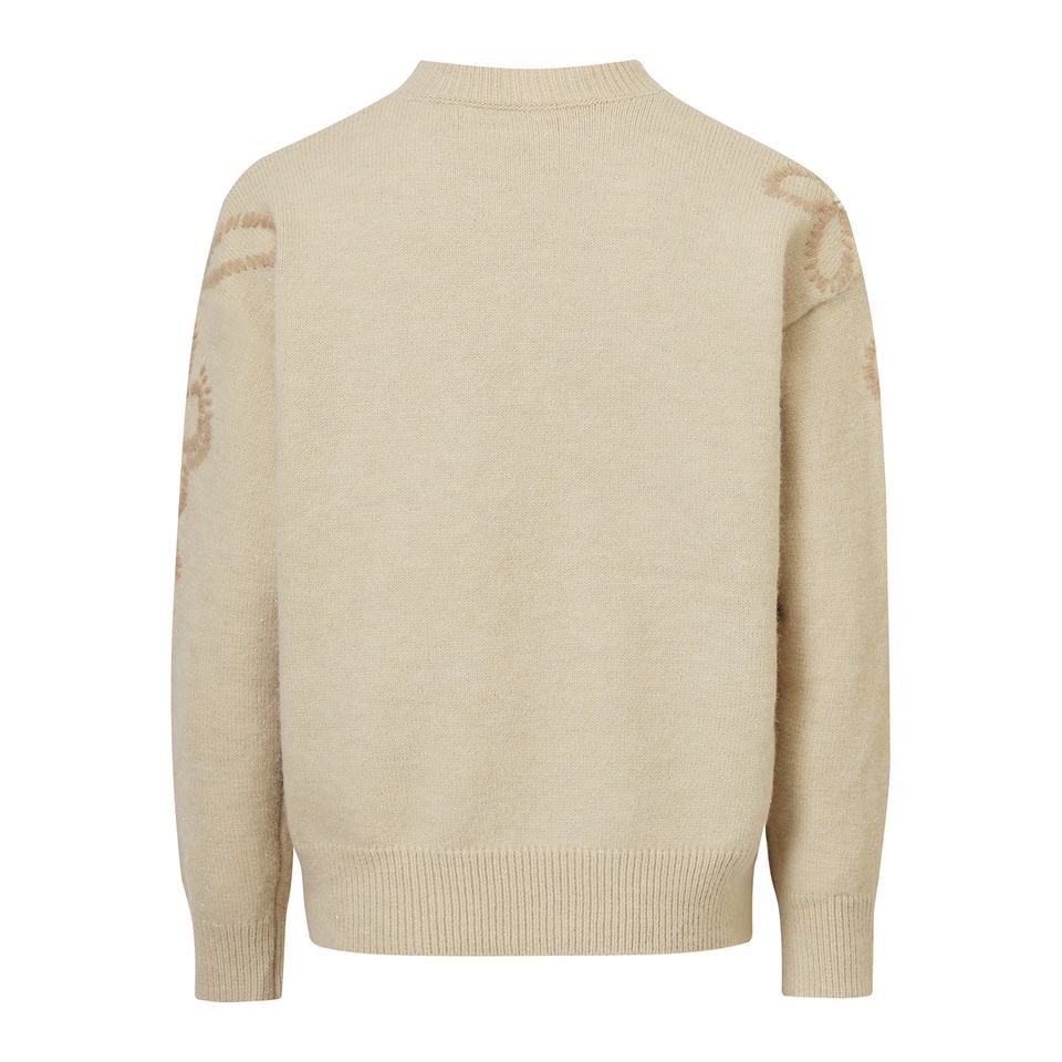 Pullover Sweater – Wool Blend – Embroidery Detail – Vintage Elegant Style