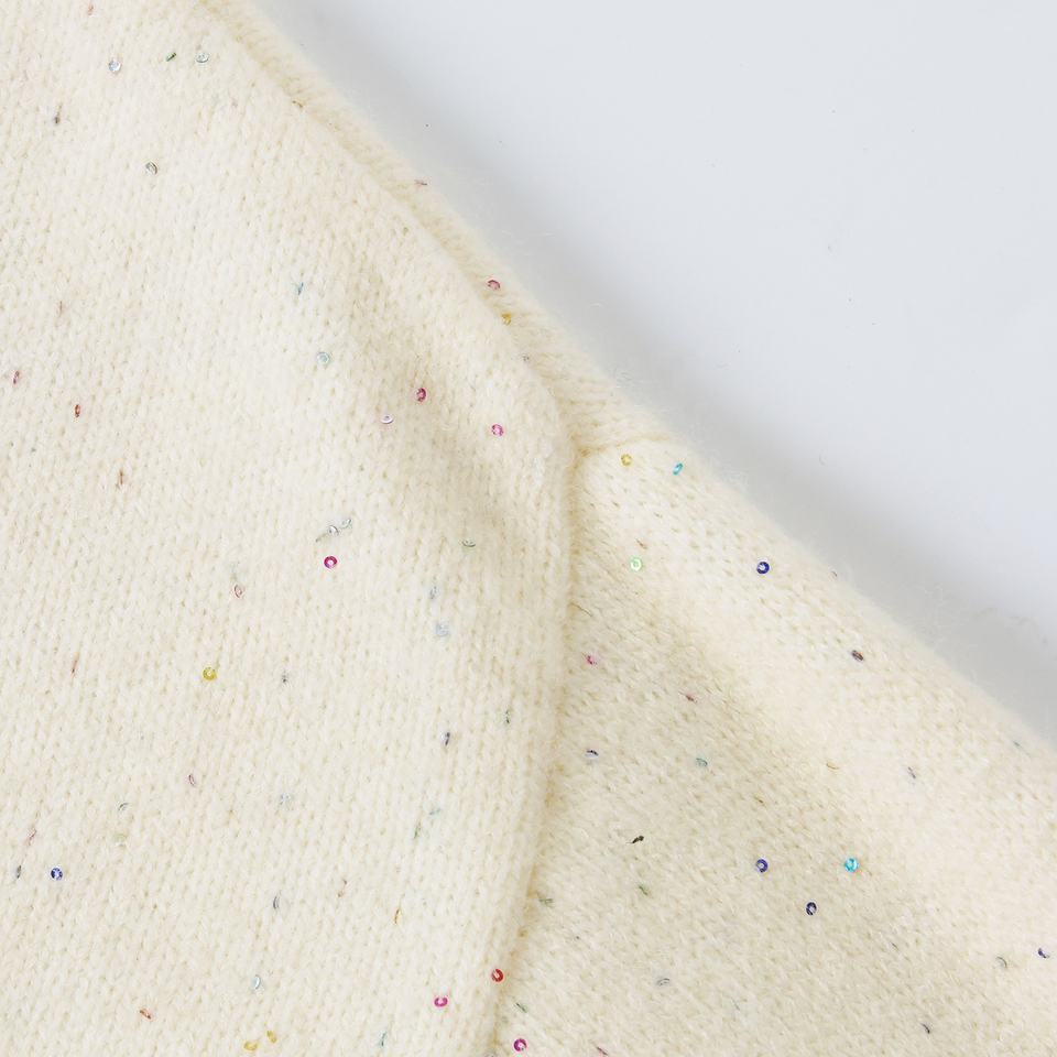 Knit Pullover – Polka Dot Pattern – Round Neckline – Vintage Fall Style