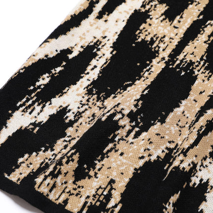 Selene Van Hoef Abstract Leopard Knit Midi Dress