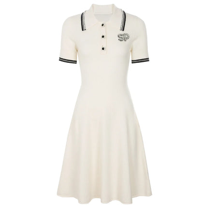 Zoe Van Hoef Contrast-Trim Polo Knit Dress