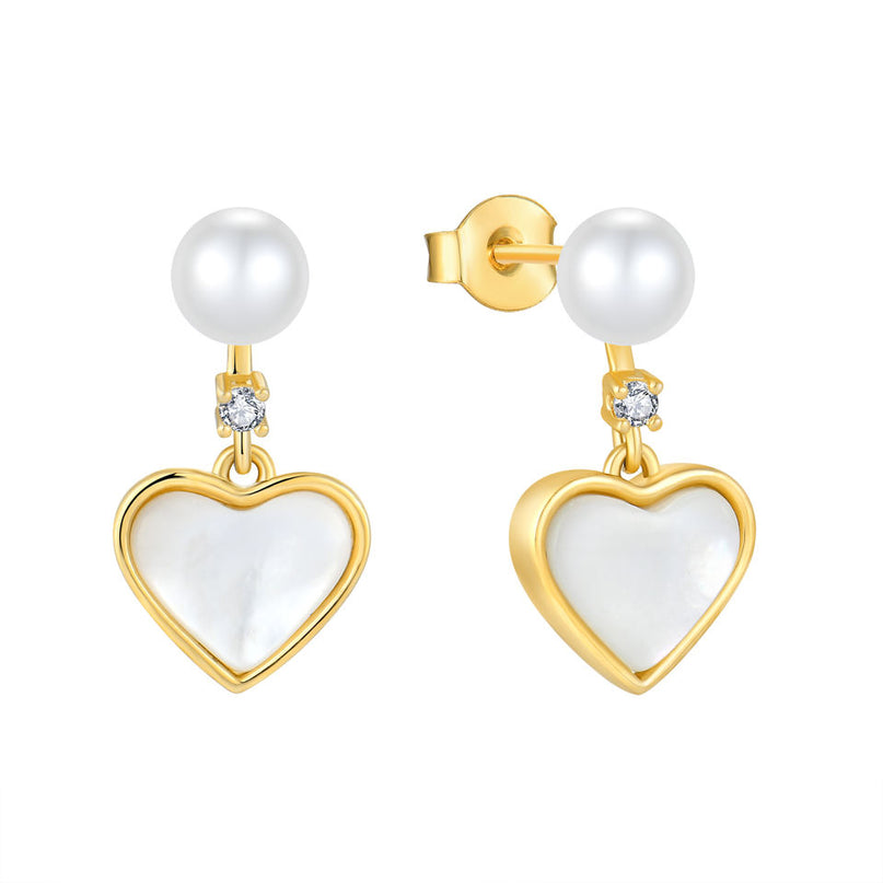 18K Gold Plated 925 Silver Freshwater Pearl Stud Earrings

