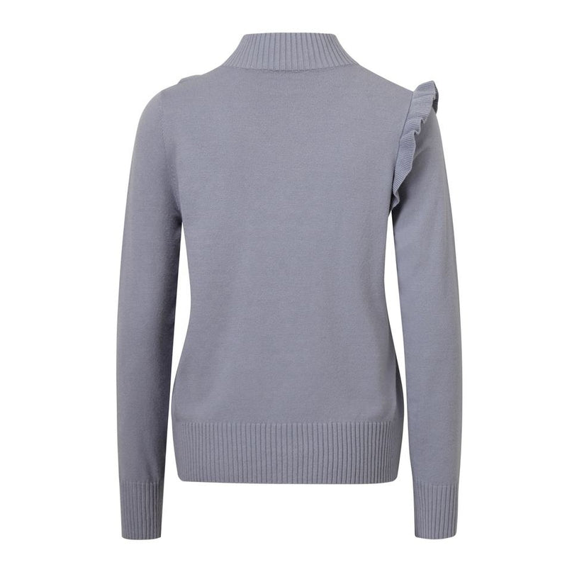 Pullover Sweater – Mock Neck – Ruffle Trim – Elegant Everyday Style