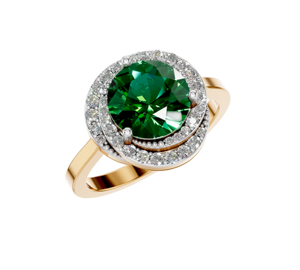 Van Hoef - Lab Created Emerald Ring 2.5 Carat - Prong Setting - IGI Certified