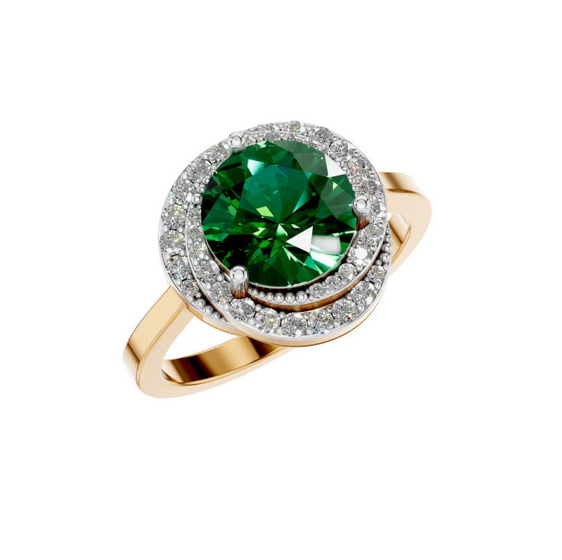 Van Hoef - Lab Created Emerald Ring 2.5 Carat - Prong Setting - IGI Certified