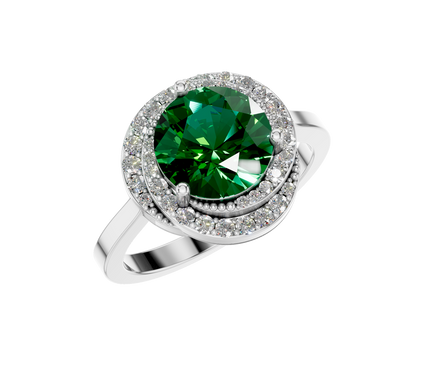 Van Hoef - Lab Created Emerald Ring 2.5 Carat - Prong Setting - IGI Certified