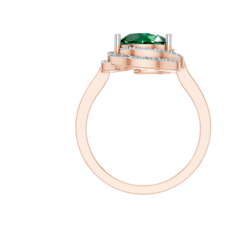 Van Hoef - Lab Created Emerald Ring 2.5 Carat - Prong Setting - IGI Certified