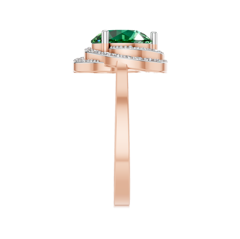 Van Hoef - Lab Created Emerald Ring 2.5 Carat - Prong Setting - IGI Certified