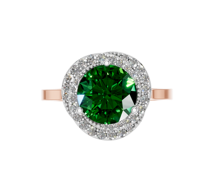 Van Hoef - Lab Created Emerald Ring 2.5 Carat - Prong Setting - IGI Certified