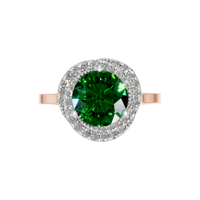 Van Hoef - Lab Created Emerald Ring 2.5 Carat - Prong Setting - IGI Certified