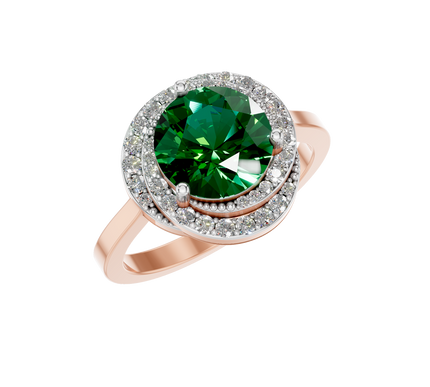 Van Hoef - Lab Created Emerald Ring 2.5 Carat - Prong Setting - Rose Gold Yellow Gold White Gold - IGI Certified