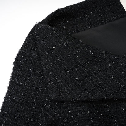 A black doublebreasted coat dress named Erin