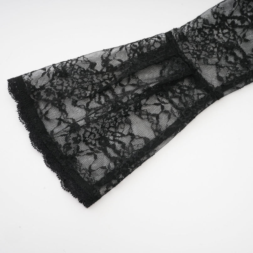 A black floral lace sleeveless vest and matching dress set named Louise