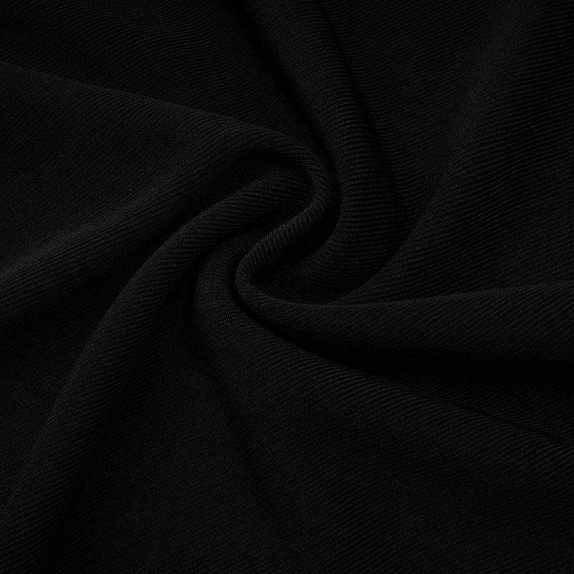 A black hooded maxi dress with floral applique details named Axelle