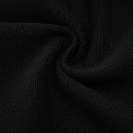 A black knitted mini dress with embellishments and ruffled details named Fabienne