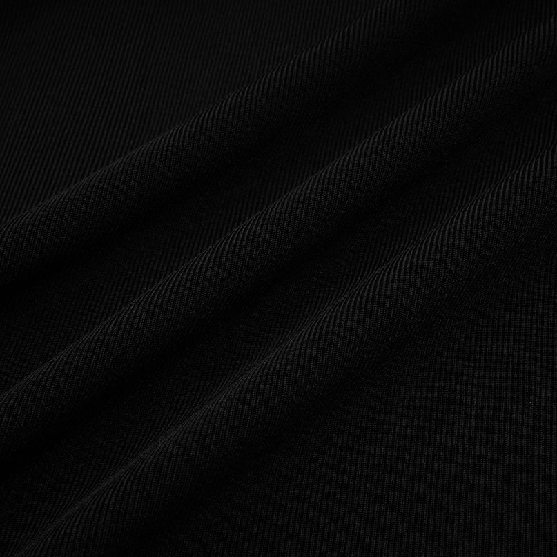 A black maxi dress with a hood featuring floral appliques named Axelle