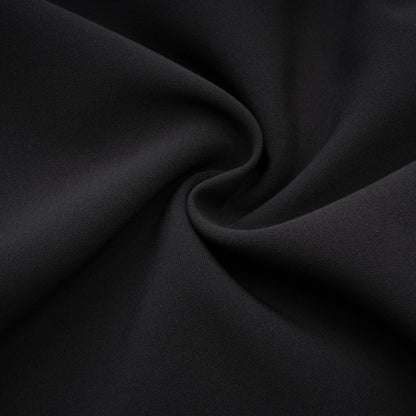 Black mini dress with reversable collar off the shoulder style contrast colors and spaghetti straps Pleated design with front bowknot detailing Made of 82% Cotton 18% Silk