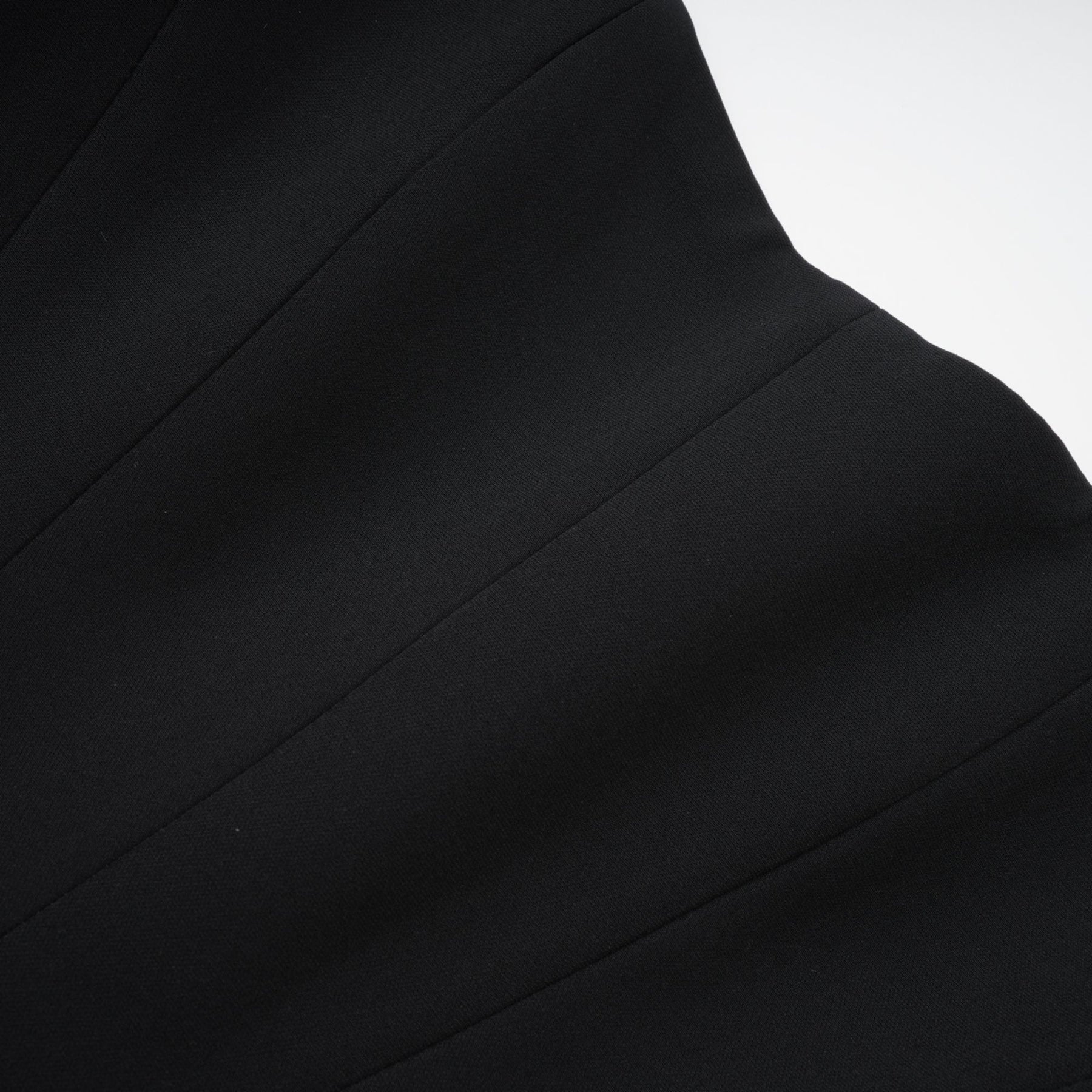 Spaghetti strap black dress with square neckline and draped design mini length rear zip fastening Composed of 80% Polyester 20% Cotton