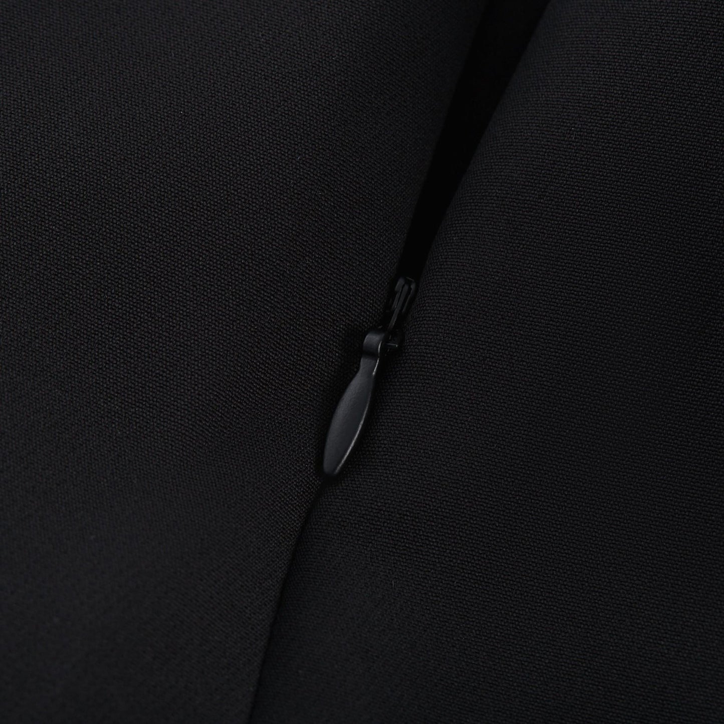 A black thighlength dress with fauxflower adornment and side zip closure in 100% Acetate fiber