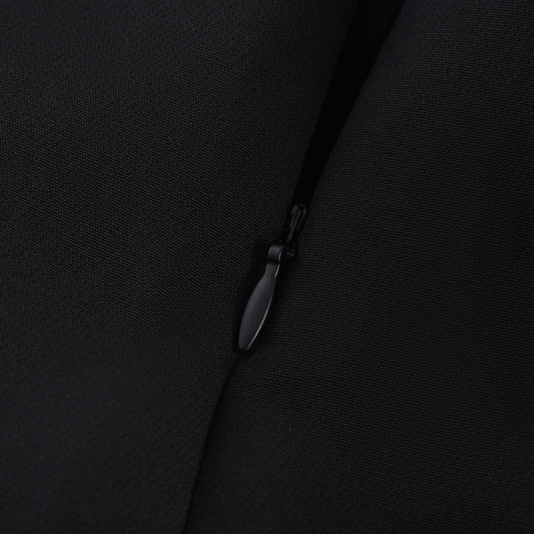 A black thighlength dress with fauxflower adornment and side zip closure in 100% Acetate fiber